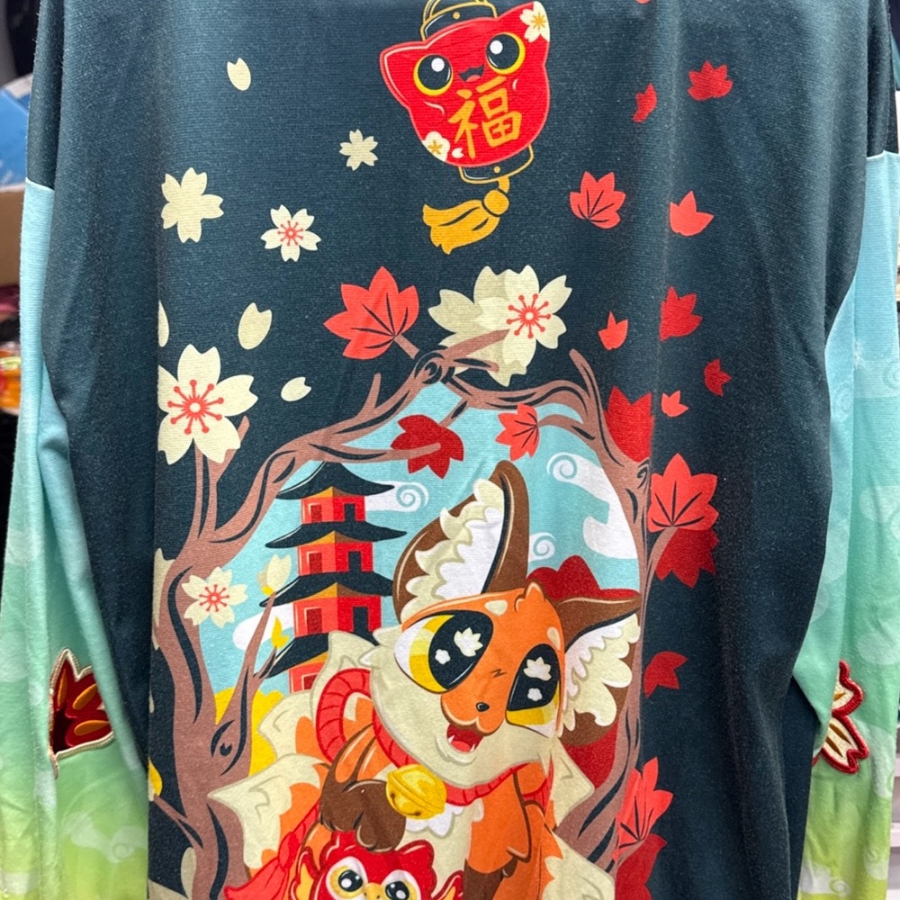 Men's Lightweight Graphic Shirt Jacket - Black & Teal